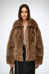 Bea - Sand Shearling Jacket