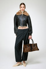 Leonor - Dunkelbraune Lederjacke