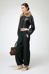 Leonor - Dunkelbraune Lederjacke