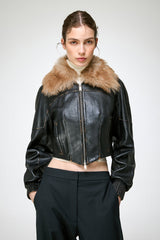 Leonor - Dunkelbraune Lederjacke