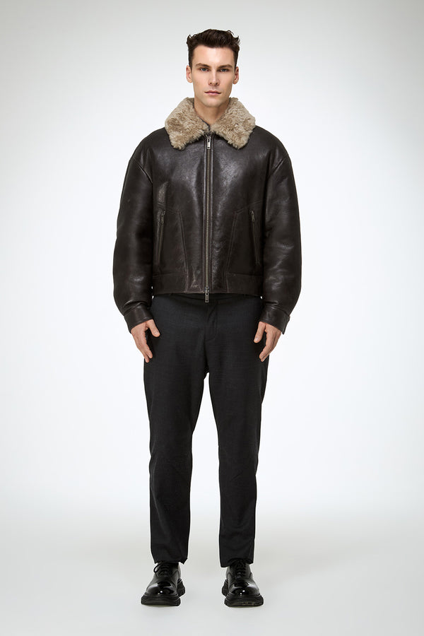 John - Anthracite Shearling Jacket