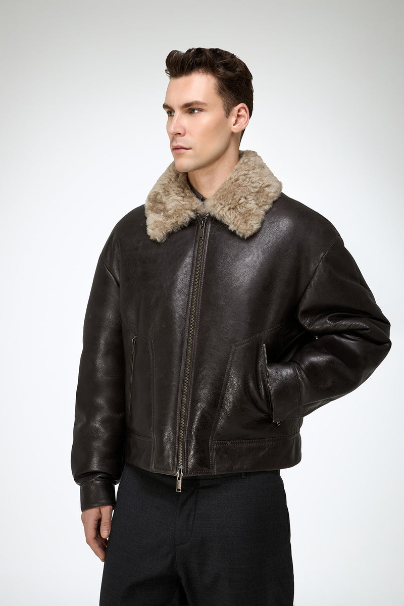 John - Anthracite Shearling Jacket