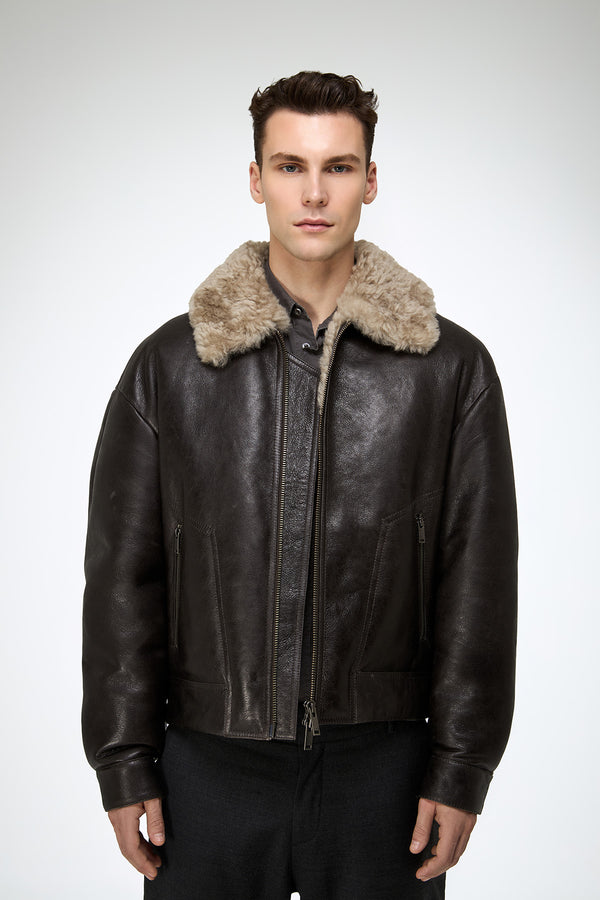 John - Anthracite Shearling Jacket