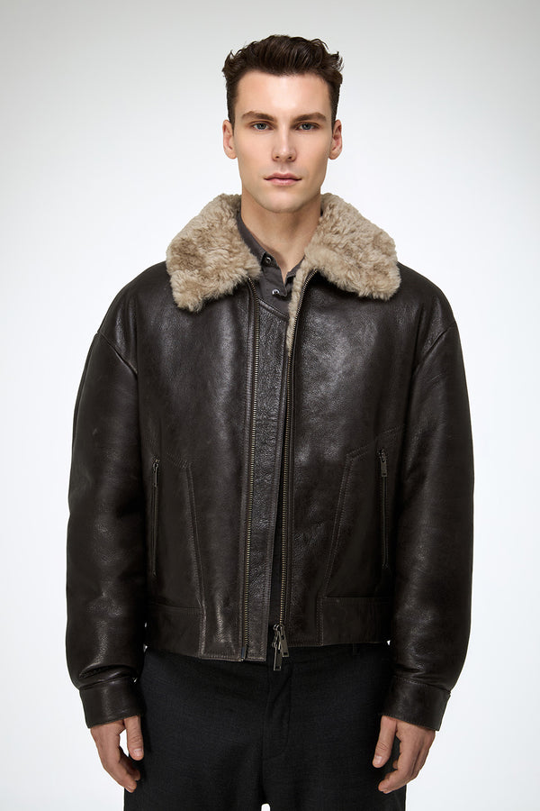 John - Anthracite Shearling Jacket