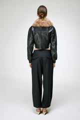Leonor - Dunkelbraune Lederjacke