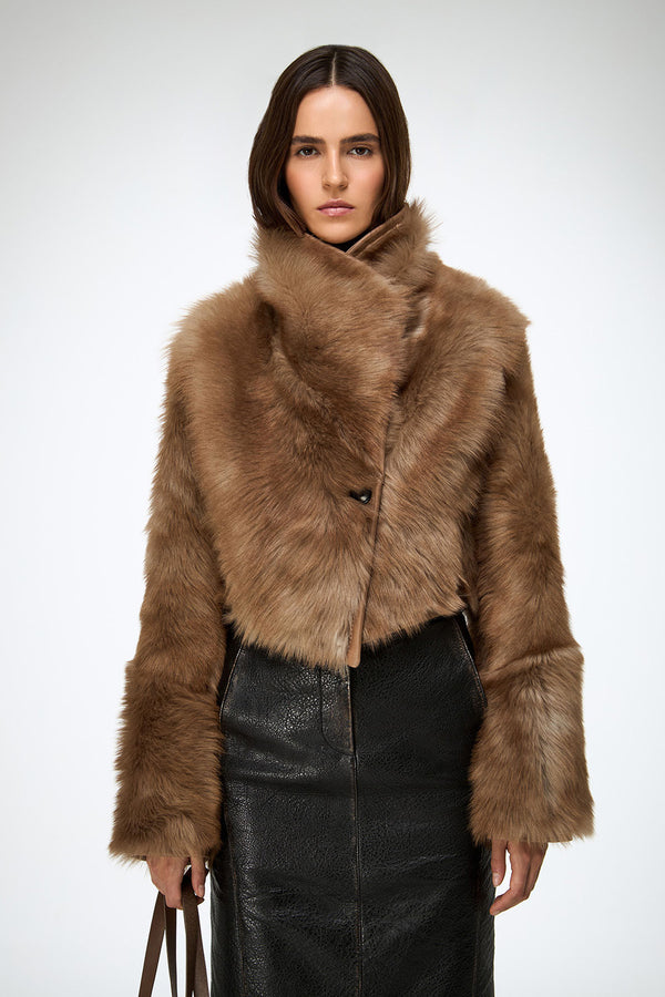 Ashley - Sand Shearling Jacket