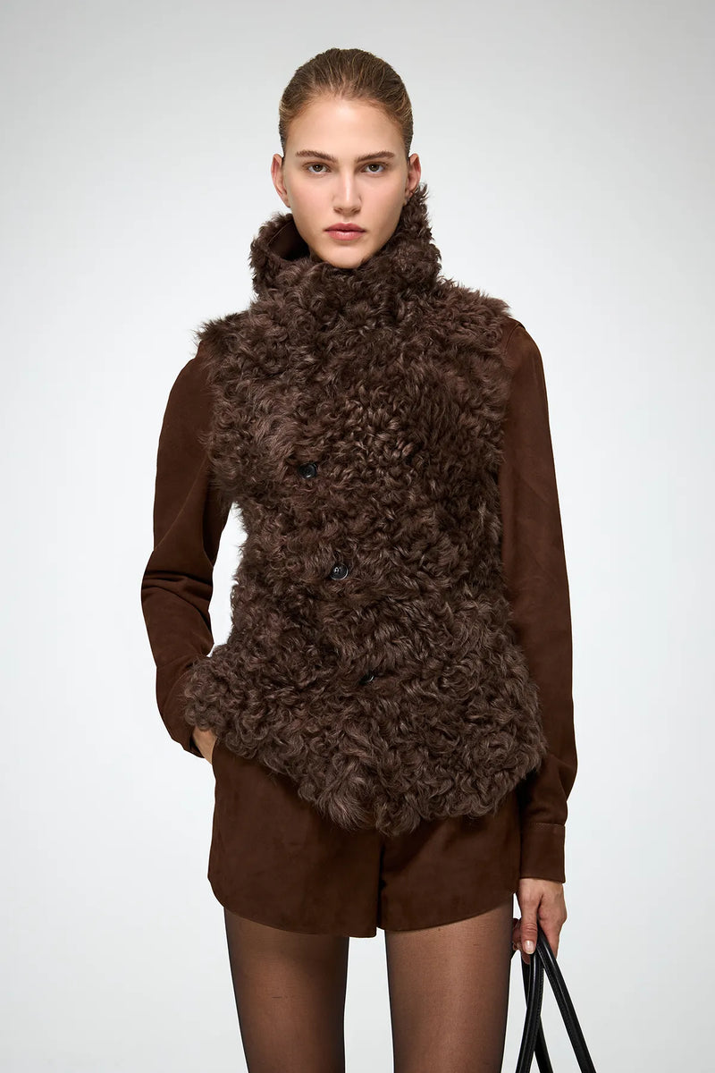 VSP - Solene - Tobacco Shearling Vest
