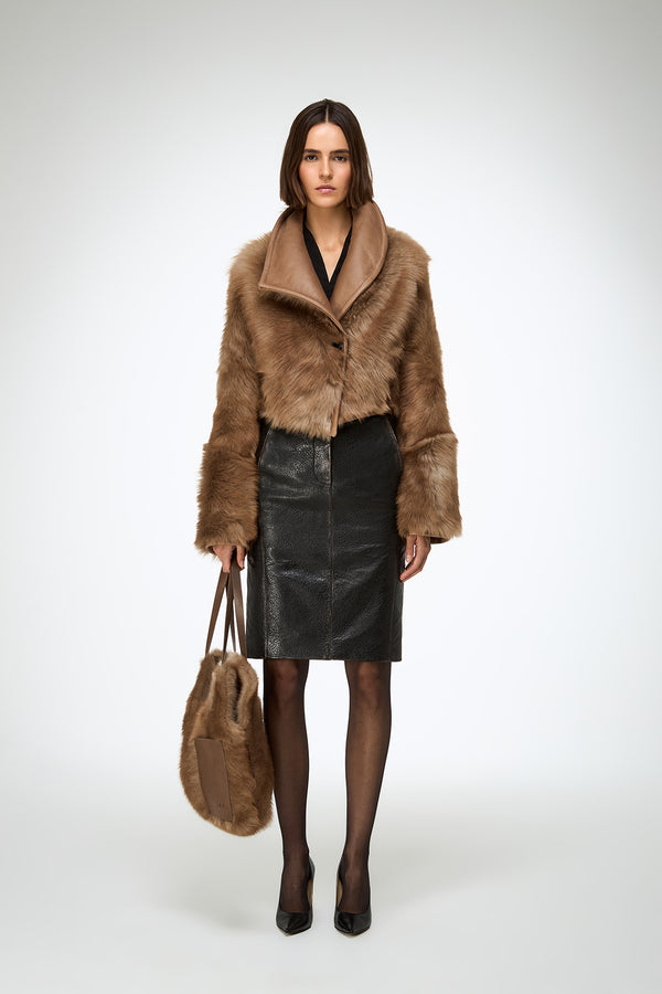 Ashley - Sand Shearling Jacket