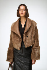 Ashley - Sand Shearling Jacket