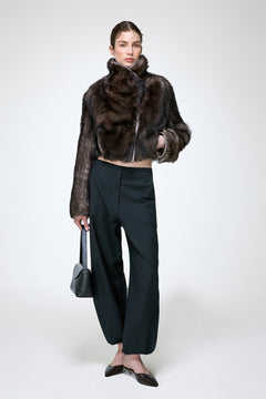 Ashley - Grey Shearling Jacket