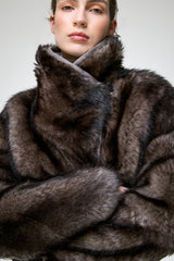 Ashley - Graue Lammfelljacke