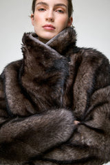 Ashley - Graue Lammfelljacke
