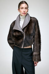 Ashley - Graue Lammfelljacke