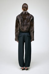 Ashley - Graue Lammfelljacke