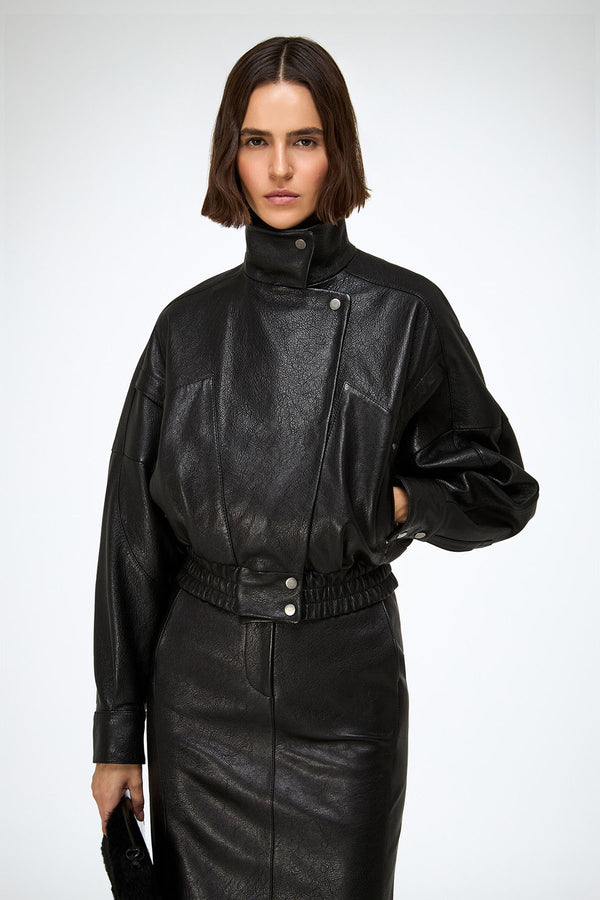 Clara - Black Leather Jacket