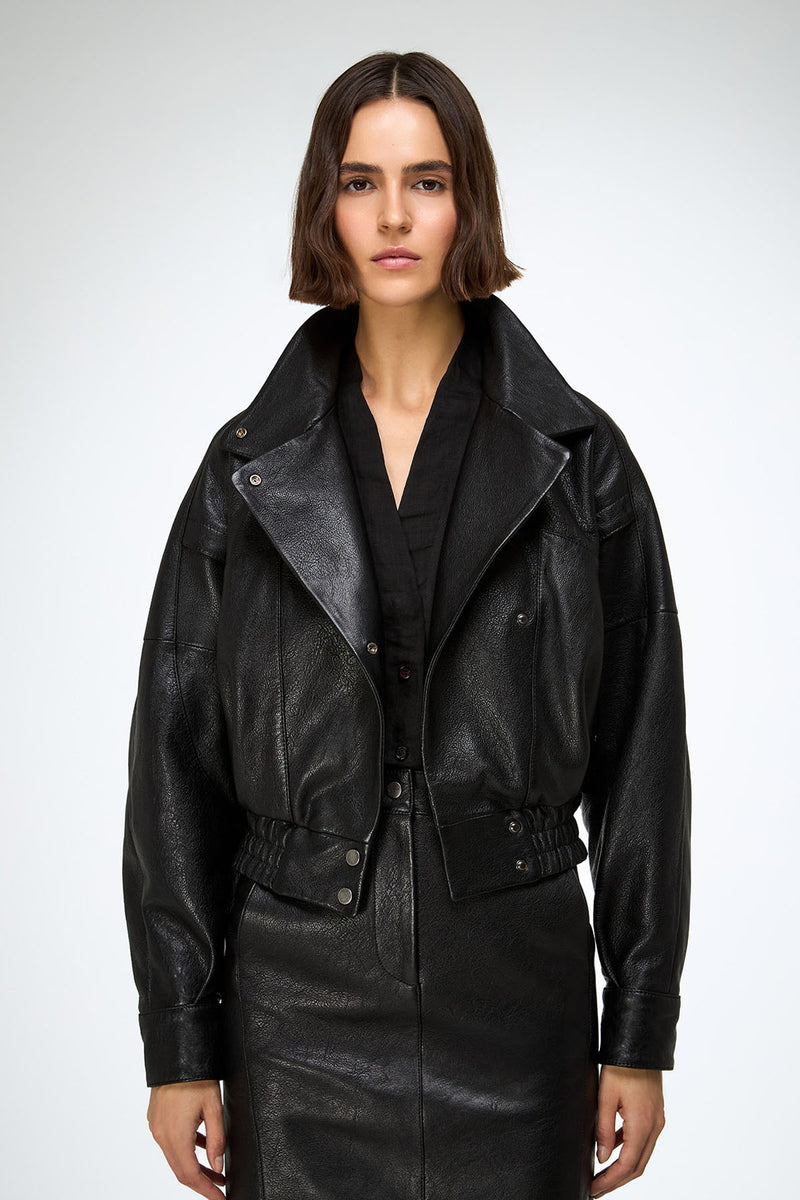 Clara - Black Leather Jacket