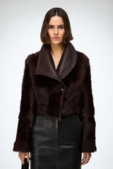 Ashley - Cherry Shearling Jacket