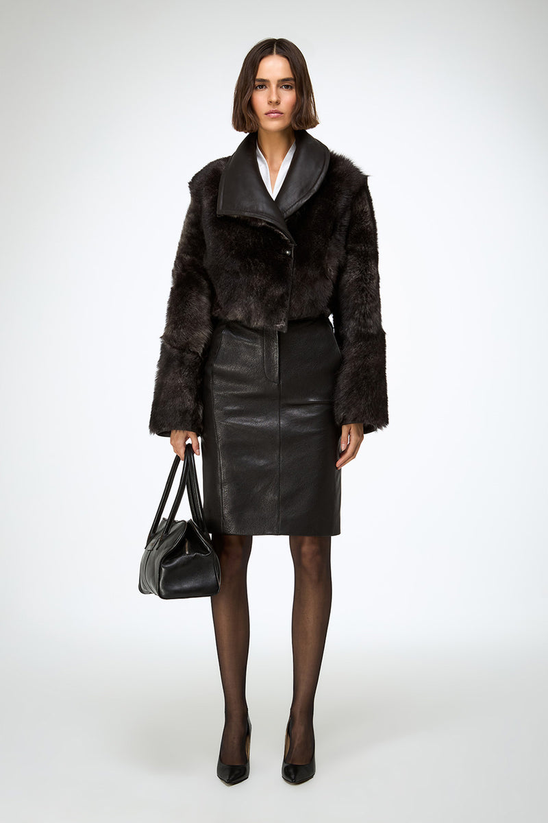 Ashley - Brown Shearling Jacket