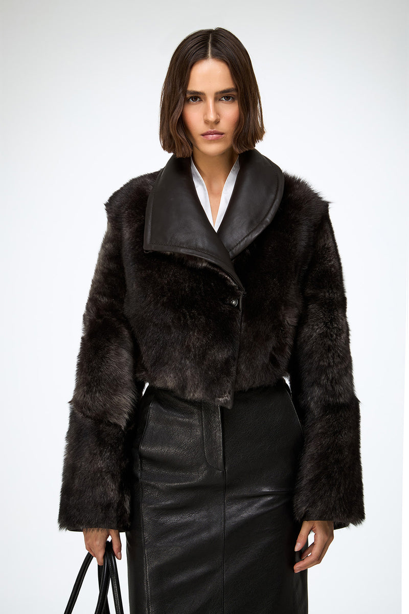 Ashley - Brown Shearling Jacket