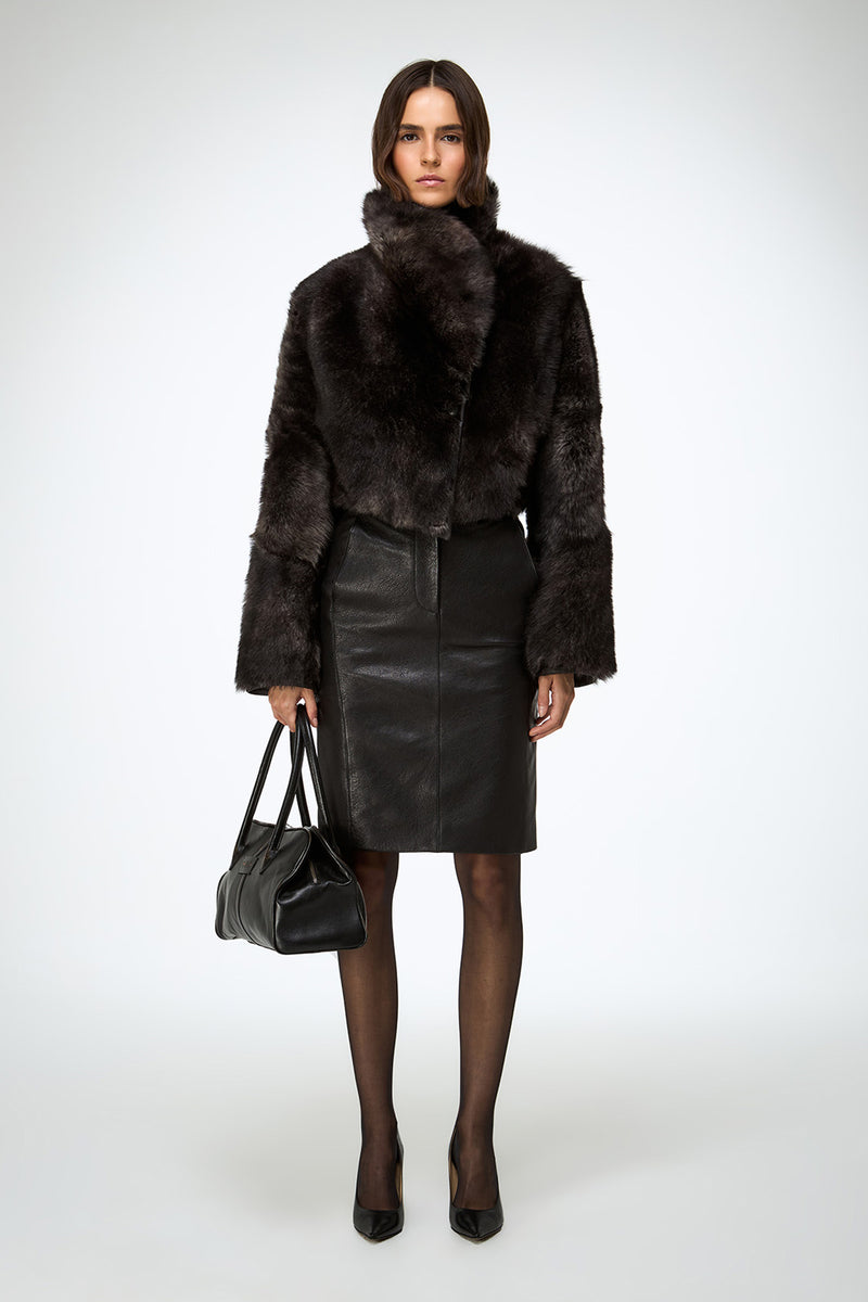 Ashley - Brown Shearling Jacket