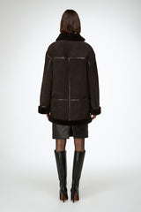 VSP - Dina - Dark Brown Shearling Coat