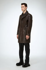 Tony - Brown Leather Coat