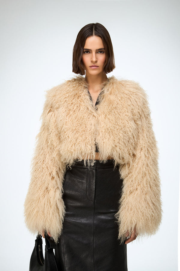 Deborah - Beige Shearling Jacket