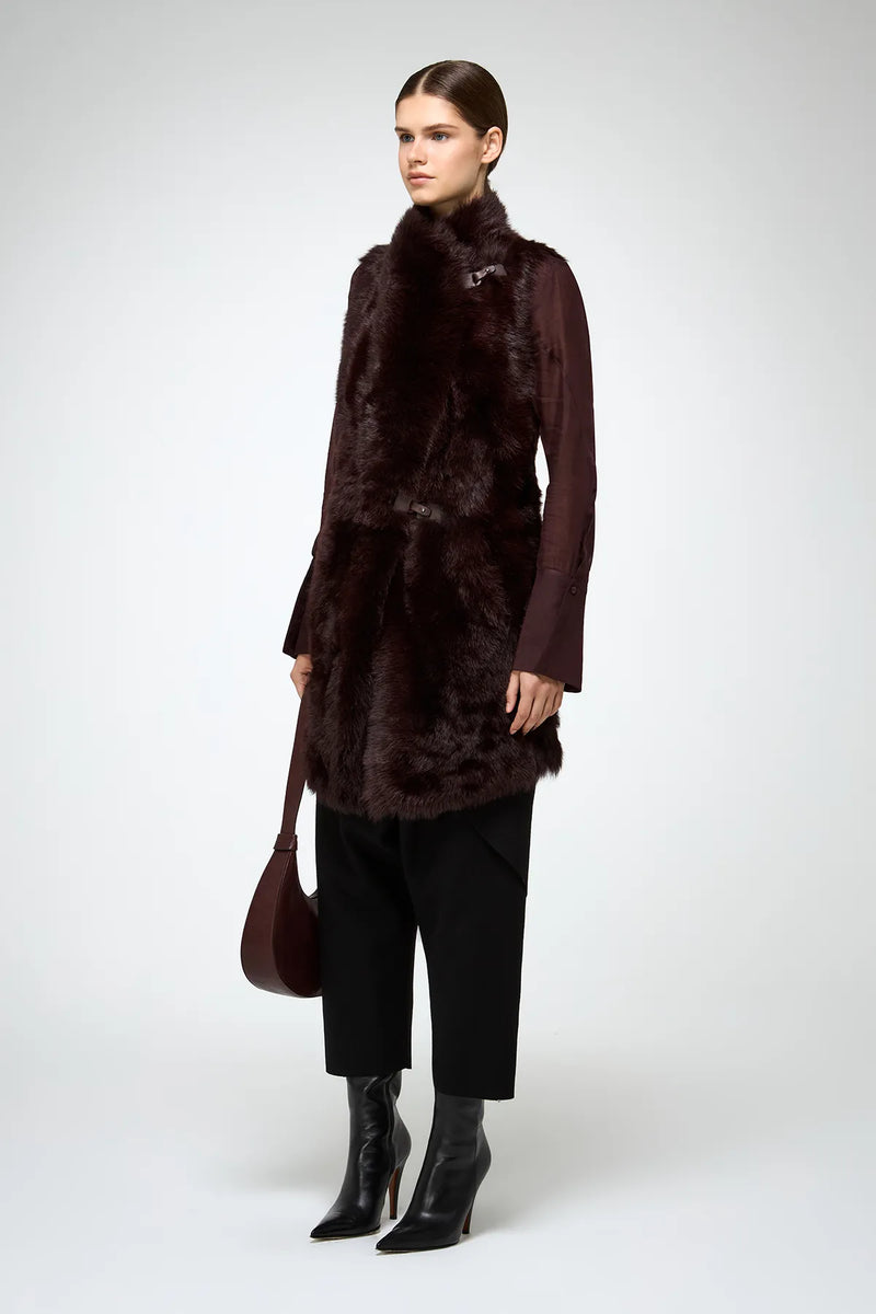 VSP - Siena - Cherry Shearling Vest