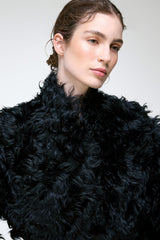 Ella - Schwarze Lammfelljacke