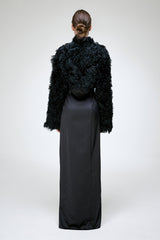 Ella - Schwarze Lammfelljacke