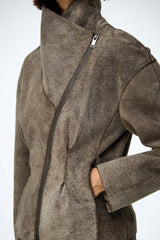 Briana - Grey Leather Jacket