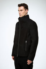 Bastien - Black Suede Shearling Jacket