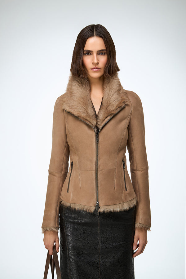 Vittoria - Sand Shearling Jacket