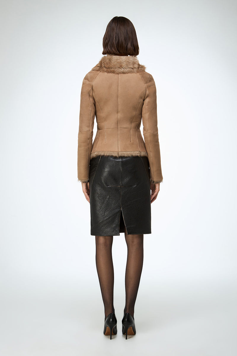 Vittoria - Sand Shearling Jacket