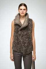 VSP - Solene - Stone Shearling Vest