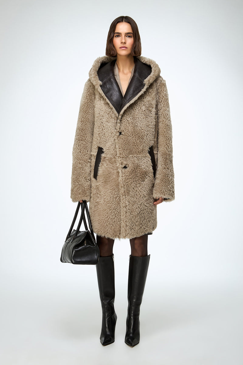Fabiana - Stone Shearling Coat