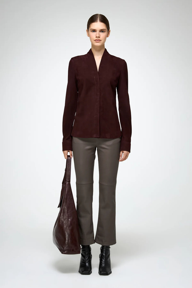 VSP - Talia - Burgundy Leather Shirt