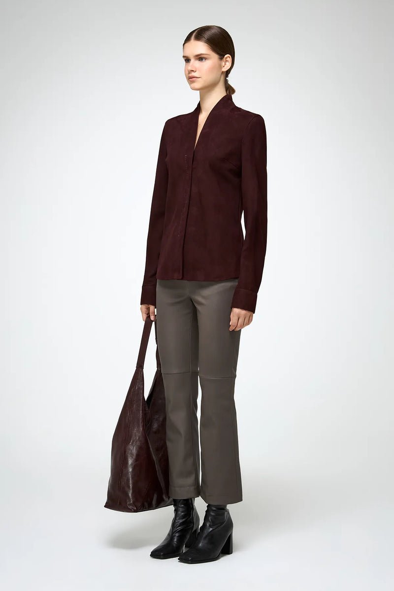 VSP - Talia - Burgundy Leather Shirt