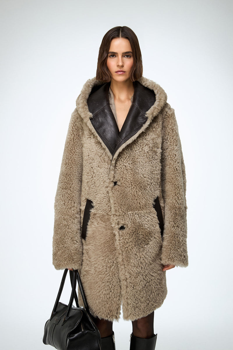 Fabiana - Stone Shearling Coat