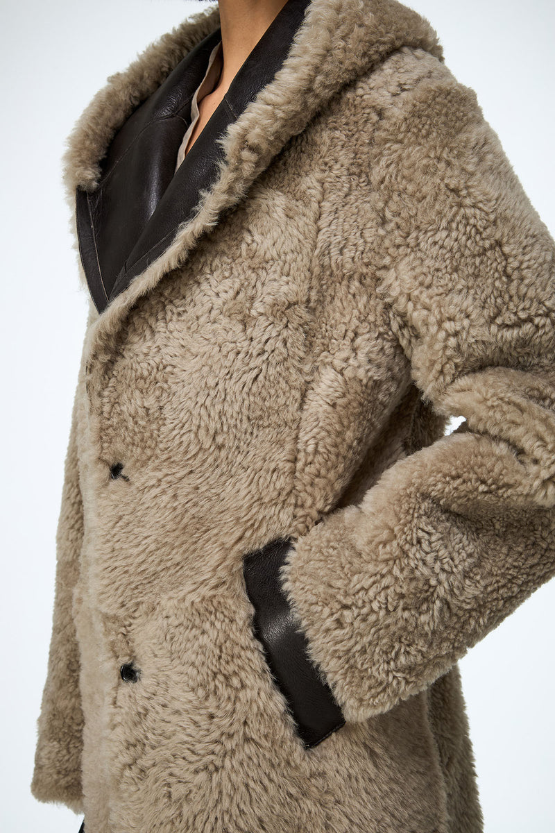 Fabiana - Stone Shearling Coat