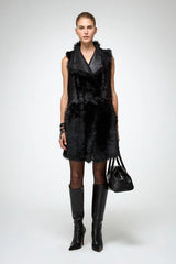 VSP - Siena - Black Shearling Vest