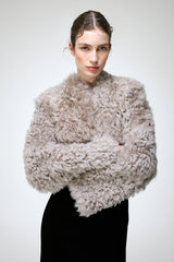 Ella - Graue Lammfelljacke