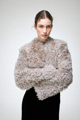 Ella - Graue Lammfelljacke