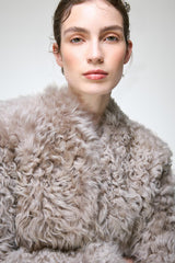 Ella - Graue Lammfelljacke