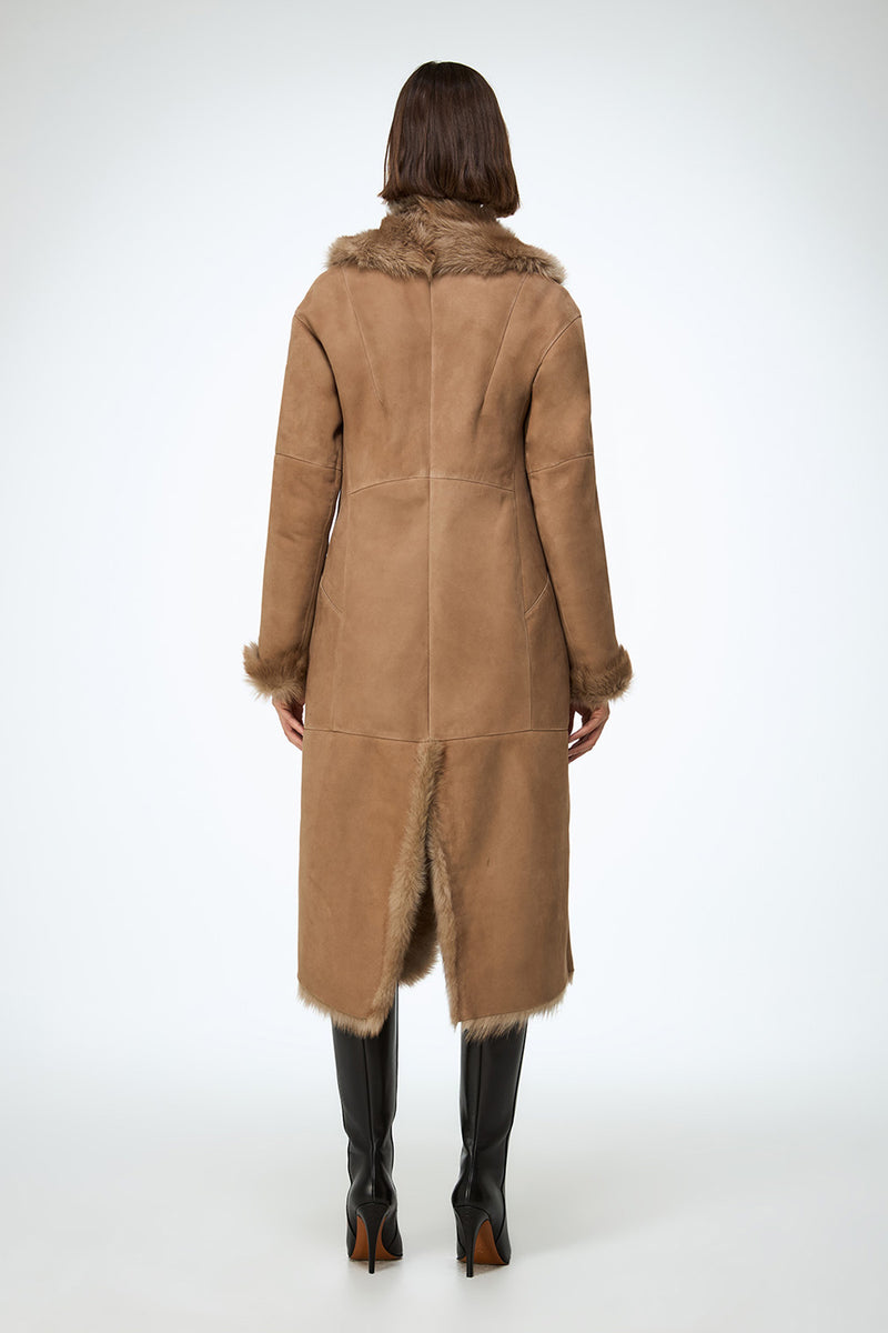 Rosanna - Sand Shearling Coat