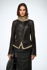 Josette- Desert Beige Shearling Jacket