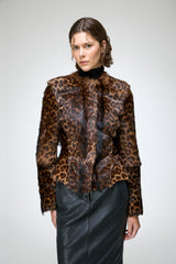 Anna - Dunkelbraune Lammfelljacke