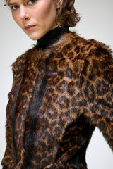 Anna - Dunkelbraune Lammfelljacke