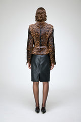 Anna - Dunkelbraune Lammfelljacke