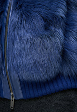 Thora - Blaue Lammfelljacke